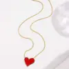 PVD Coated Real Gold Plated 18K Heart Shape Stainless Steel Simple Style Classic Waterproof Non Tarnish 304 Pendant Necklace
