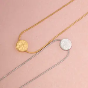 PVD Coated 18K Gold Rose Gold Real Gold Plated Human Stainless Steel Simple Style Waterproof Non Tarnish 304 Stainless Steel Pendant Necklace