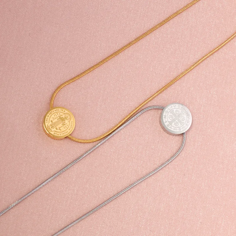 PVD Coated 18K Gold Rose Gold Real Gold Plated Human Stainless Steel Simple Style Waterproof Non Tarnish 304 Stainless Steel Pendant Necklace