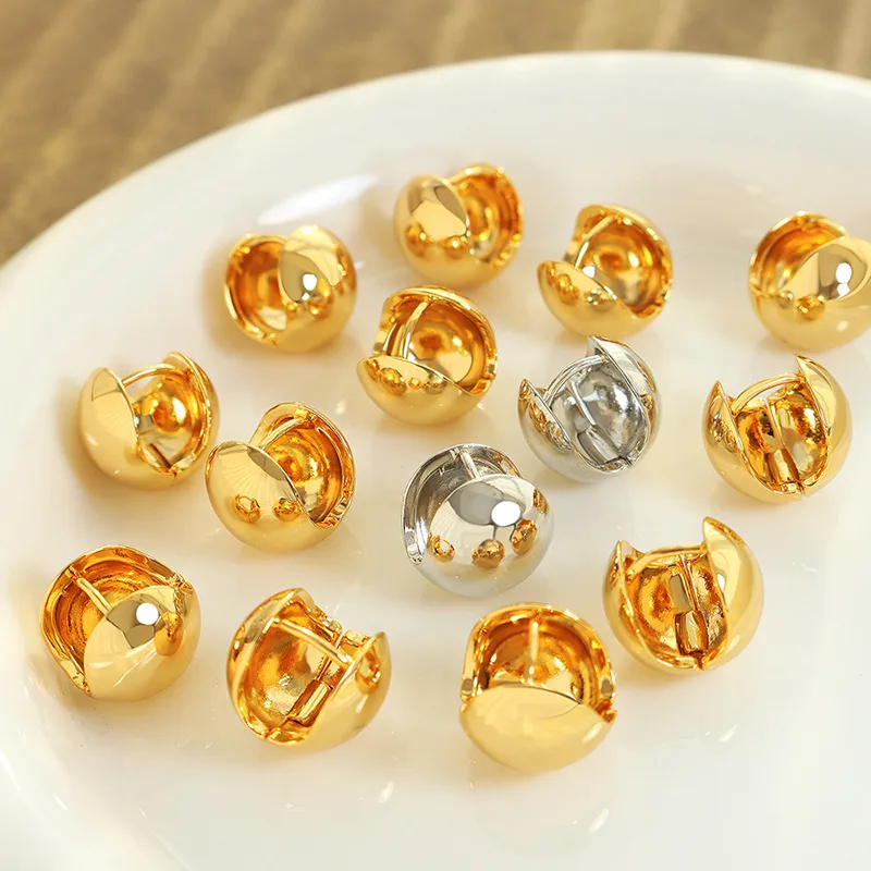 Wholesale PVD Coated Real Gold Plated Solid Color Titanium Steel Simple Style Waterproof Non Tarnish Earrings