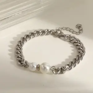 3-Length 17+5CM-Bracelet / Steel Color
