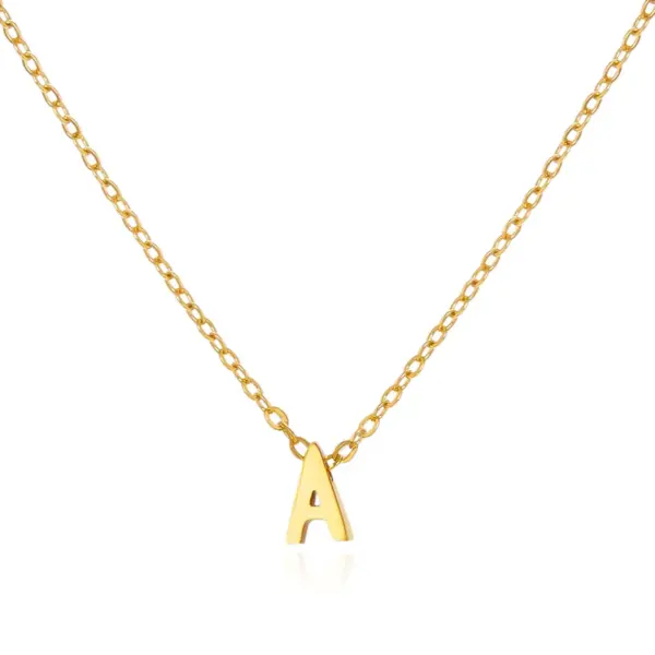 201 Stainless Steel Letter Ion Plating (IP) KC Golden Plated Casual Simple Style Waterproof Non Tarnish O-shaped Chain Gold Silver Pendant Necklace