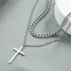 PVD Coated 18K Gold Plated Cross 304 Stainless Steel Fashion Waterproof Non Tarnish 304 Stainless Steel Pendant Necklace