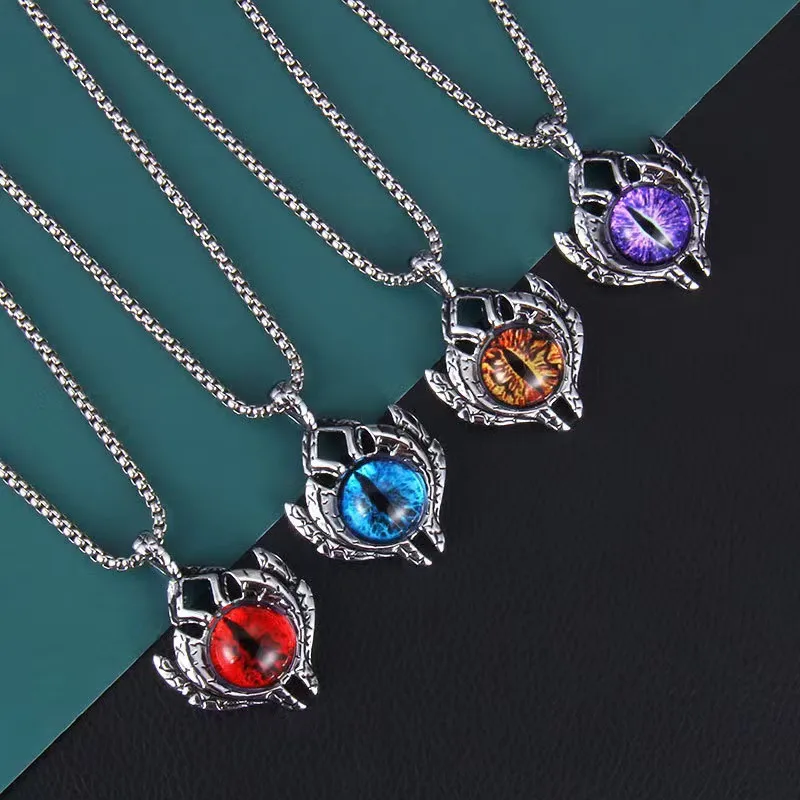 Wholesale Retro Geometric Stainless Steel Inlay Artificial Gemstones Pendant Necklace 1 Piece