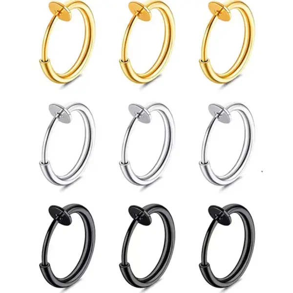 Wholesale PVD Coated 18K Gold Real Gold Plated Solid Color 304 Stainless Steel Simple Style Waterproof Non Tarnish Ear Cuffs