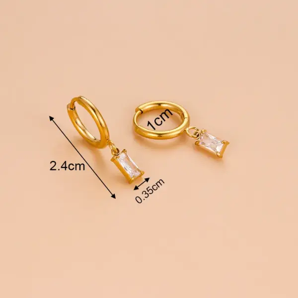 1 Pair Fashion Sector Heart Shape Tassel Gold Plated Inlay 304 Stainless Steel Zircon Stainless Steel Earrings