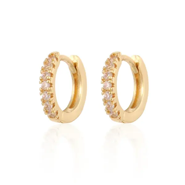Wholesale Women's Simple Style Solid Color Copper Earrings Inlaid Zircon Zircon Copper Earrings
