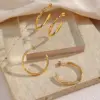 PVD Coated Real Gold Plated 18K Gold Geometric 304 Stainless Steel Fashion Waterproof Non Tarnish Earrings