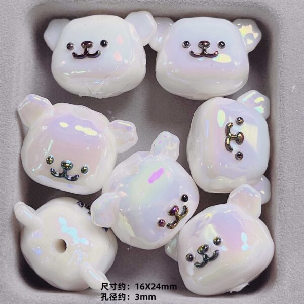 Wholesale High-quality UV color-plated cute cartoon cute grain straight hole beaded diy mobile phone chain bag hanging material jewelry aessories loose beads