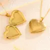 oly-fc63517b78815747251ef45195a2c2b1 Wholesale PVD Coated Real Gold Plated Heart Shape 304 Stainless Steel Simple Style Classic Waterproof Non Tarnish Pendant Necklace Locket