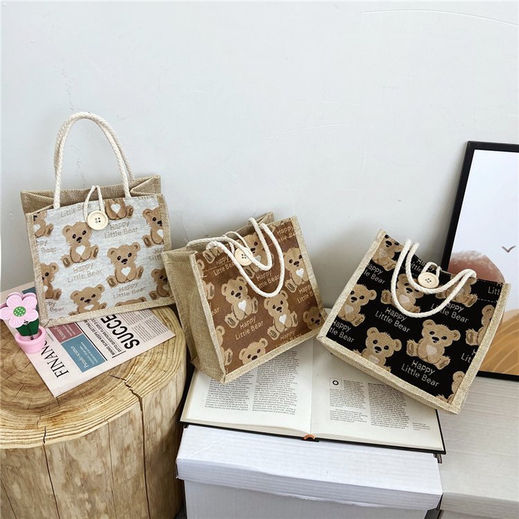 Wholesale 2025 Internet Celebrity Ins Japanese Style Style Bag Lunch Bag Student Small Fresh One-Shoulder Linen Handbag op Shipping