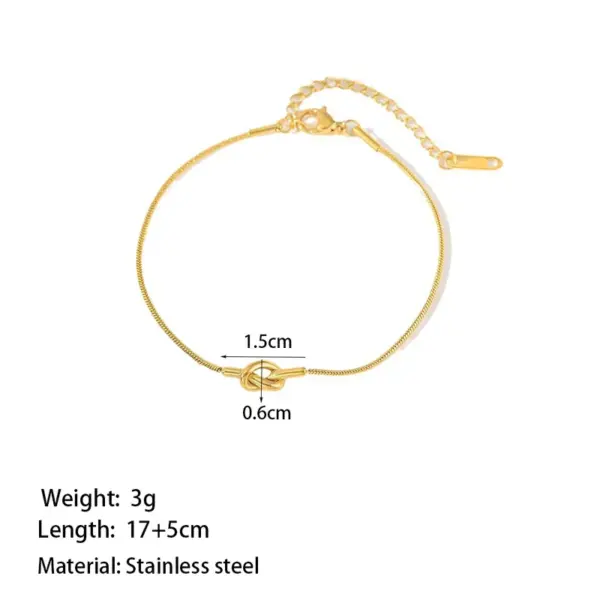 PVD Coated Real Gold Plated 18K Gold Knot 304 Stainless Steel Casual Simple Style Commute Waterproof Non Tarnish 304 Stainless Steel Bracelets