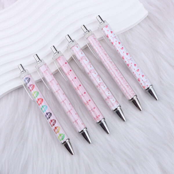 oly-fc6c94940d61232394c29345cc1dc970 Wholesale see-through roll paper pen, Christmas pull fabric, push-button ballint pen, girly Valentine's Day gift, in stock and wholesale.