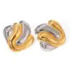 PVD Coated Real Gold Plated 18K Gold Geometric Solid Color 304 Stainless Steel Exaggerated IG Style Waterproof Non Tarnish Ear Studs