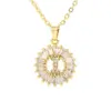 Wholesale Fashion 26 English Letter Round Copper Necklace