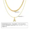 Wholesale 201 Stainless Steel INS Style Simple Style Plating Inlay Letter Zircon Layered Necklaces