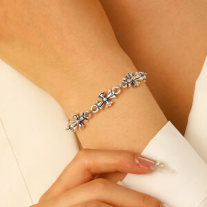 01 antique silver bracelet 7478 (star pattern)