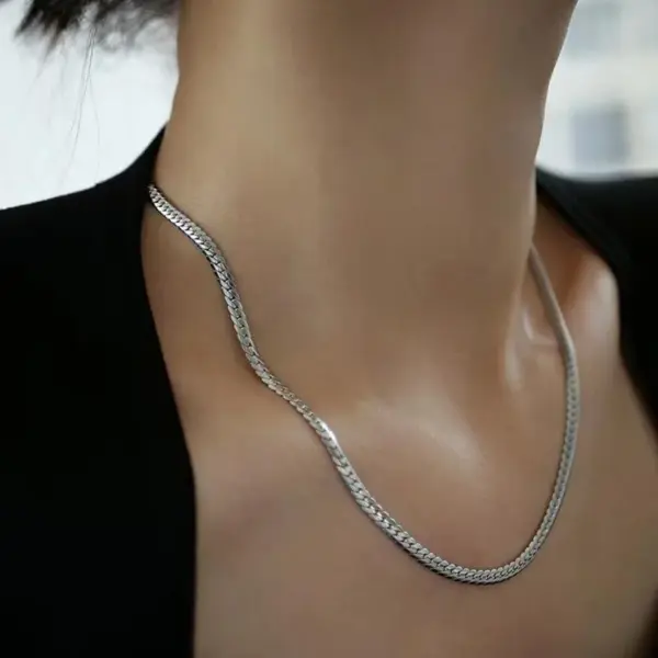 Wholesale Punk Simple Style Solid Color Titanium Steel Plating Necklace