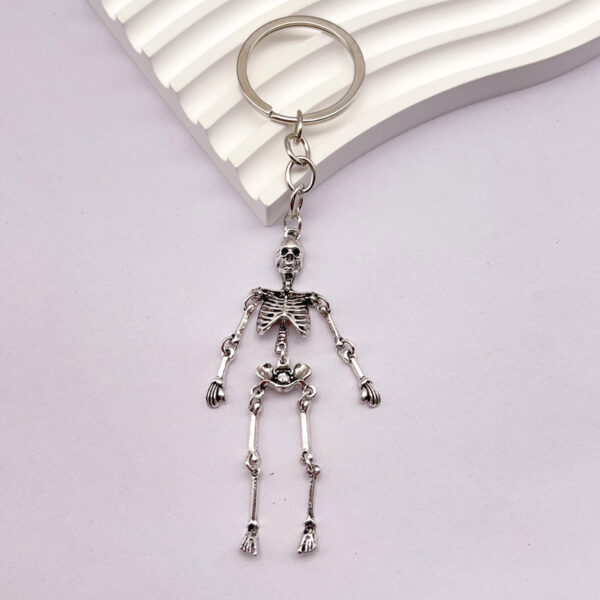 Wholesale Gothic Skull Keychain, Skull Man Keychain, Halloween Metal Skull Keyring