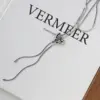 Wholesale Long Chain Liquid Metal Heart Sweater Necklace Adjustable Cool Sweet Titanium Steel Non-Fading For Women
