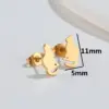 PVD Coated 18K Gold Real Gold Plated Cat 304 Stainless Steel Fashion Waterproof Non Tarnish Ear Studs