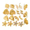 304 Stainless Steel Leaf Leaves Flower PVD Coated Real Gold Plated Modern Style Classic Style Commute Waterproof Non Tarnish Ear Studs