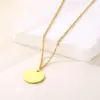 304 Stainless Steel Round Ion Plating (IP) 18K Real Gold Plated Elegant Waterproof Non Tarnish Cable Chain Gold Silver Pendant Necklace