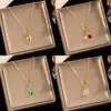Fashionable Versatile Gold Plated Titanium Steel Necklace Copper Pendant Lockbone Chain Collection Elegant Glowing Jewelry