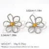 Wholesale Ion Plating (IP) Real Gold Plated 18K Gold Flower 304 Stainless Steel Sweet Simple Style Waterproof Non Tarnish Ear Studs