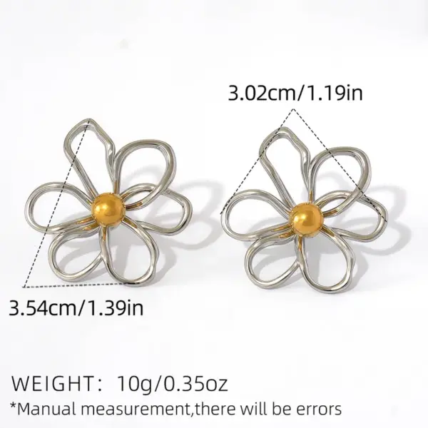 Wholesale Ion Plating (IP) Real Gold Plated 18K Gold Flower 304 Stainless Steel Sweet Simple Style Waterproof Non Tarnish Ear Studs