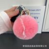 Wholesale cute little tennis rabbit fur plush baseball car keychain pendant ins plush ball school bag pendant