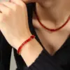 oly-fca4fa700c9167b014144a70c06534cc Wholesale PVD Coated Real Gold Plated Solid Color Titanium Steel Fashion Waterproof Non Tarnish Bracelets Necklace