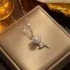 Wholesale PVD Coated Real Gold Plated 18K Gold Sunflower Stainless Steel Cute Waterproof Non Tarnish Titanium Steel Pendant Necklace