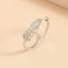 Wholesale New Style Copper Inlaid Zircon Butterfly Star Leaf Opening Ring