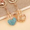 Wholesale New love diamond peach heart hanging crown key chain key chain pendant exquisite gift key chain in stock
