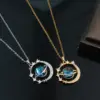 Wholesale Copper Titanium Steel Simple Style Plating Inlay Planet Zircon Pendant Necklace