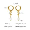 Wholesale PVD Coated 18K Gold Real Gold Plated Round 304 Stainless Steel IG Style Simple Style Waterproof Non Tarnish Drop Earrings