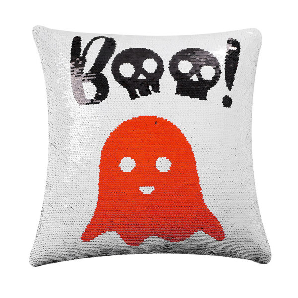 Wholesale Halloween Pillow Sequin Ghost Reversible Pillow Cushion Cover Can Be Sofa Pillow Cover