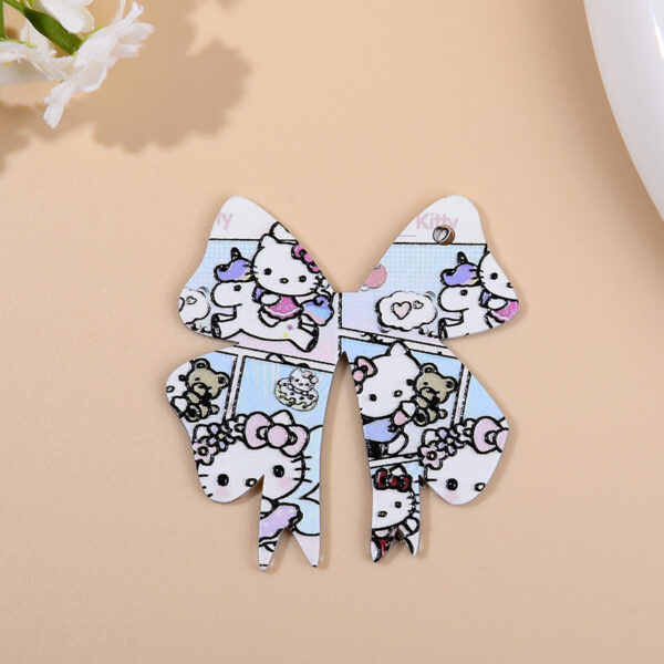 Wholesale 10pcs/pack Bow Print Tag Pendant DIY Keychain Pendant