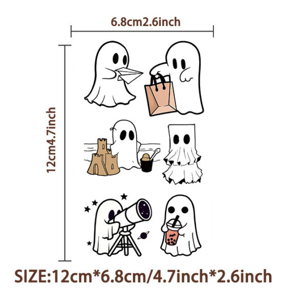 Wholesale New Cartoon Cute Ghost Tattoo Sticker Waterproof Party Gift Funny Fun Face Sticker Cross-border