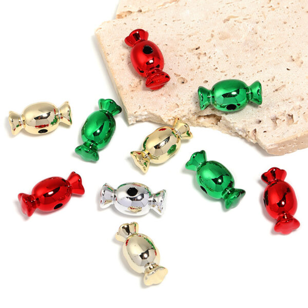 Wholesale acrylic christmas color candy straight hole beads