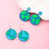Wholesale Europe and the United States cross-border earth environmental protection glitter acrylic round ladies earrings retro geometric earrings jewelry
