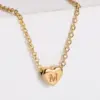 Wholesale PVD Coated 18K Gold Plated Heart 304 Stainless Steel Simple Style Waterproof Non Tarnish 304 Stainless Steel Pendant Necklace