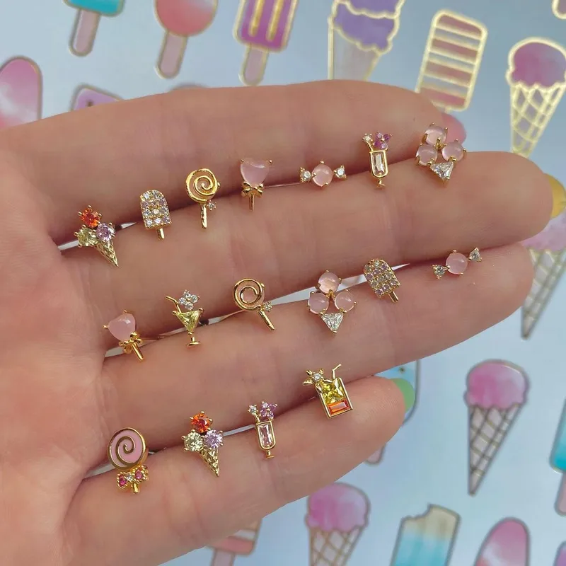 Wholesale Ethnic Style Geometric Copper Artificial Gemstones Earrings