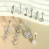 Wholesale Factory Direct Sales 10-Piece Pink Series Peach Heart Navel Ring Navel Stud Butterfly Navel Buckle Piercing Jewelry