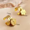 Wholesale PVD Coated Real Gold Plated 18K Gold Eye Solid Color Flower 304 Stainless Steel Tropical Simple Style Waterproof Non Tarnish Charm Rings