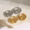 304 Stainless Steel Spiral Circle PVD Coated 18K Real Gold Plated Real Gold Plated 18K Gold IG Style Waterproof Non Tarnish Gold Earrings