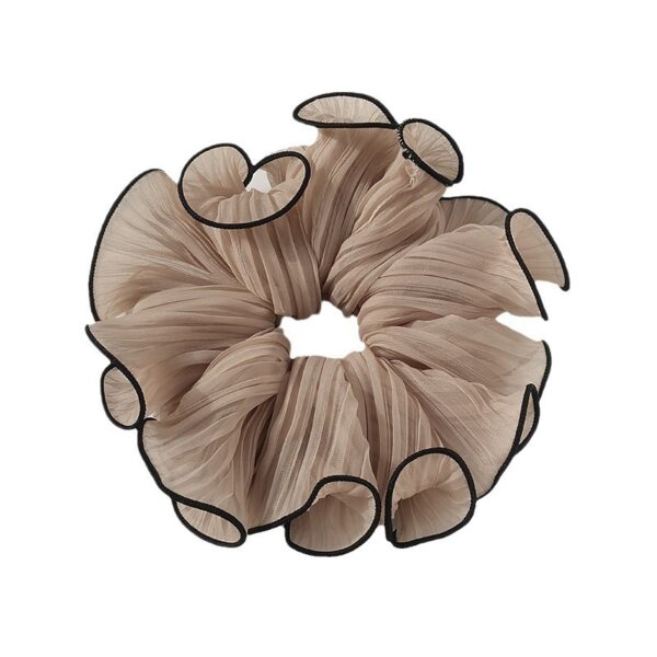 Wholesale Super Fairy Ball Head Pleated Large Intestine Hair Ring Elegant Hair Rope Women's Headdress Ponytail Tie Head Rubber Tendon Fashionable All-match Hair Rope