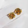 1 Pair IG Style Casual Classic Style Irregular Geometric Irregular Knot Hollow Out Brass 24K Gold Plated Silver Plated Ear Studs