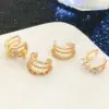 Wholesale 1 Piece Simple Style Geometric Plating Inlay Copper Rhinestones Gold Plated Silver Plated Ear Cuffs